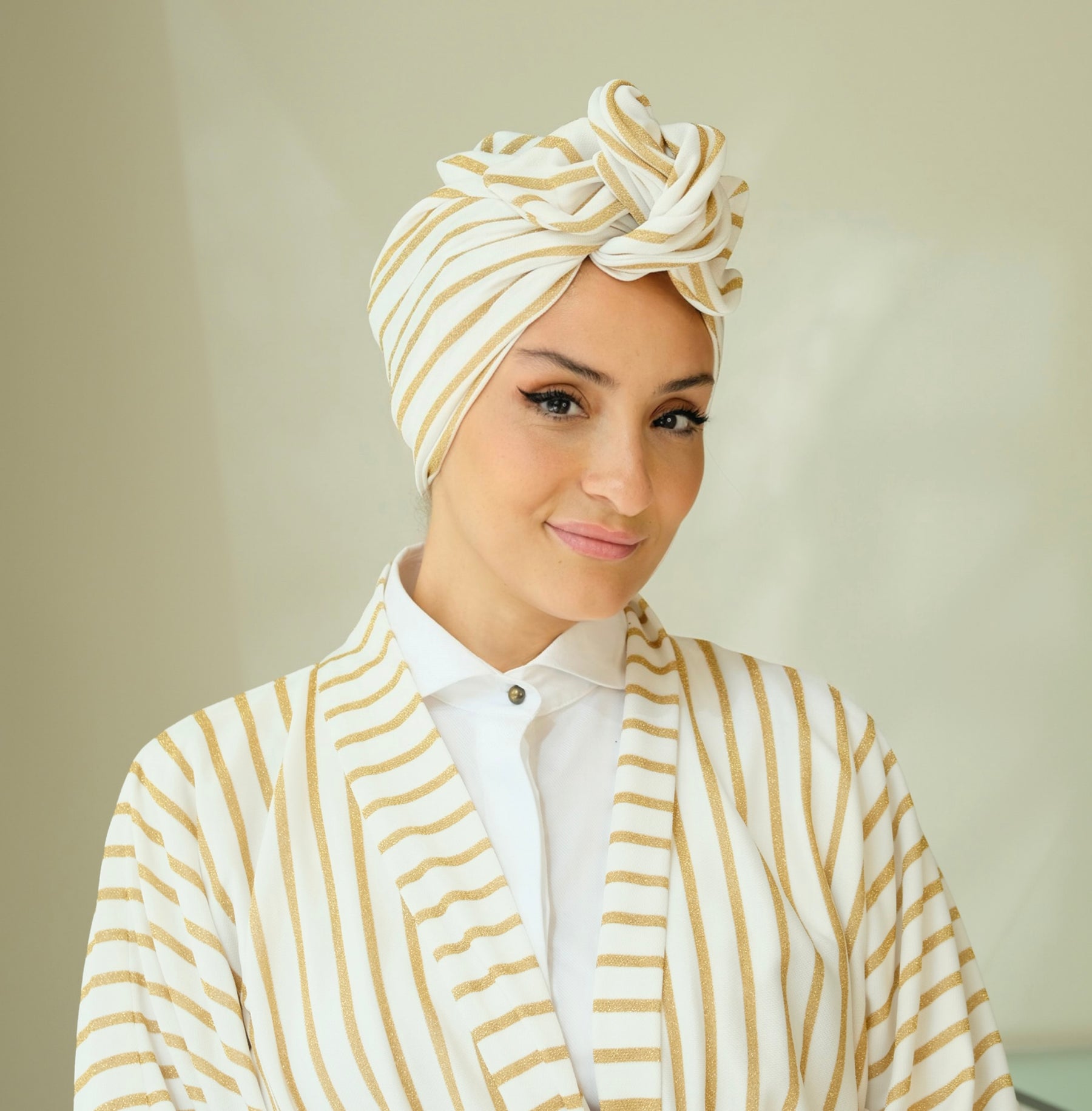 Gold Stripe-Turban