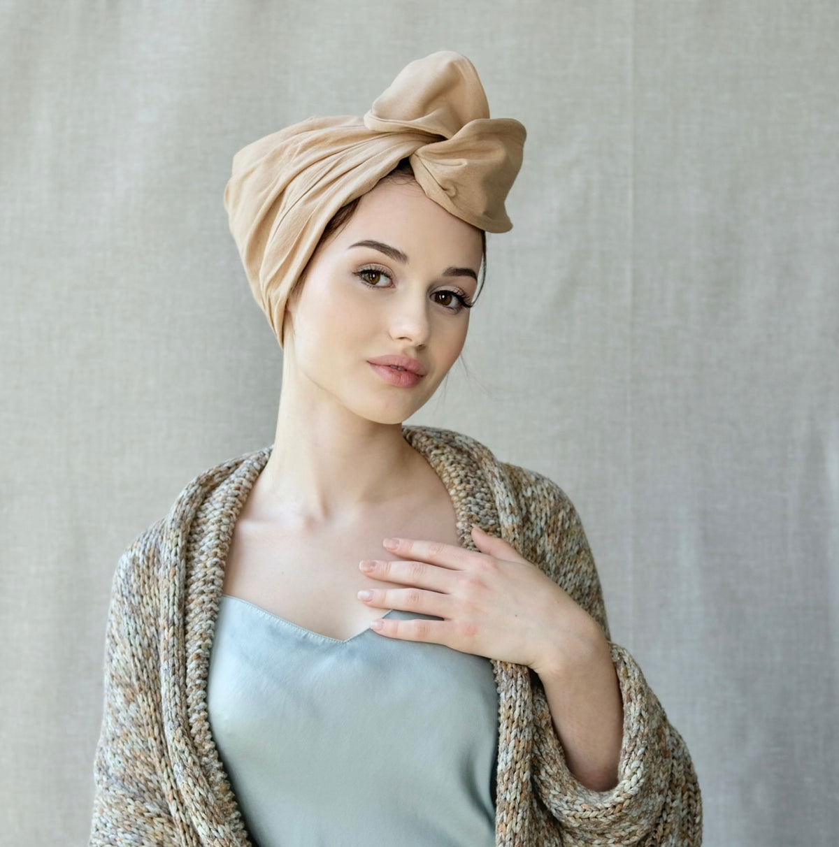 Linen Beige-Turban