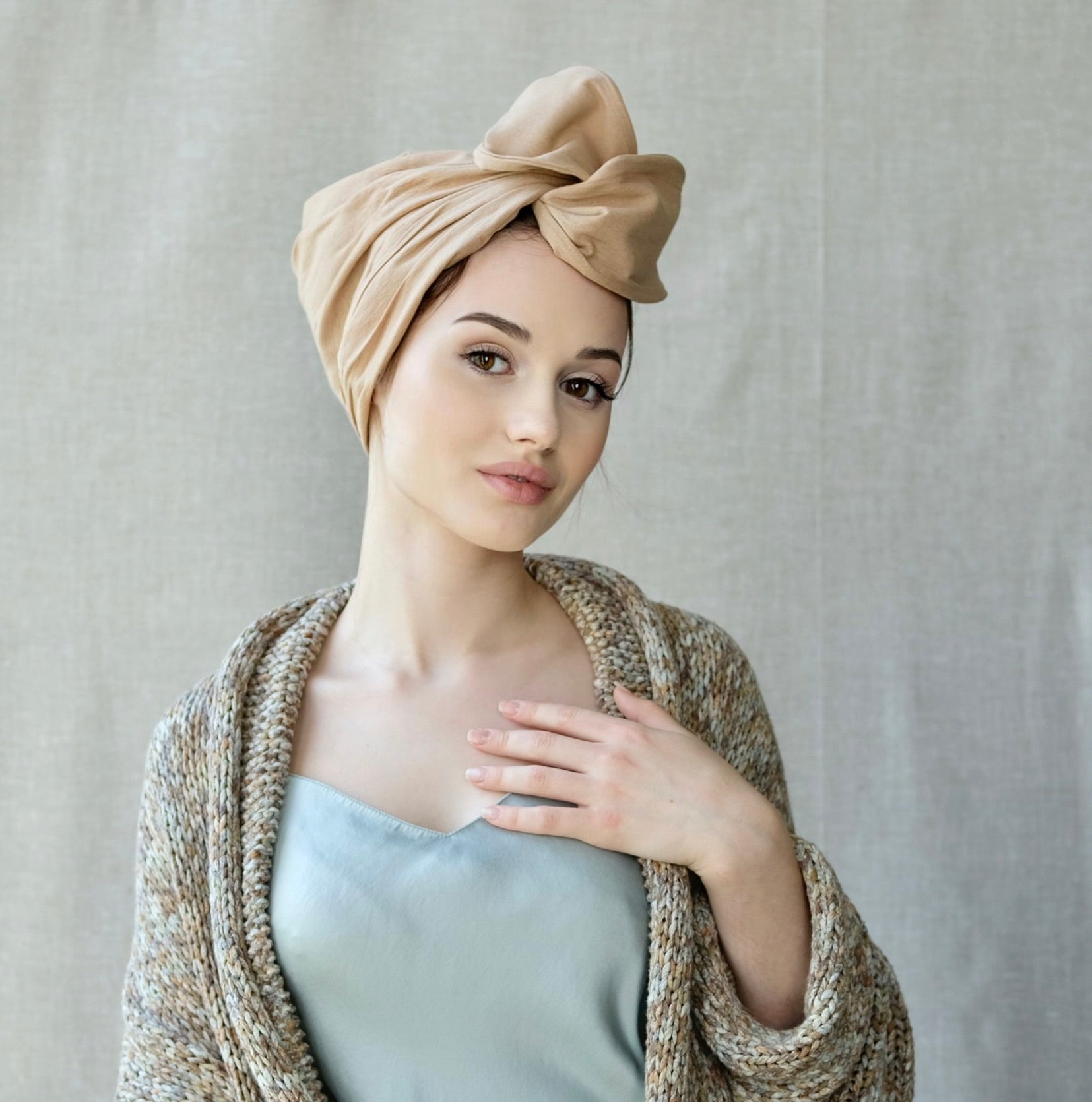 Linen Beige-Turban