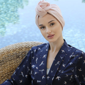Rose Pale Cotton Crepe-Turban