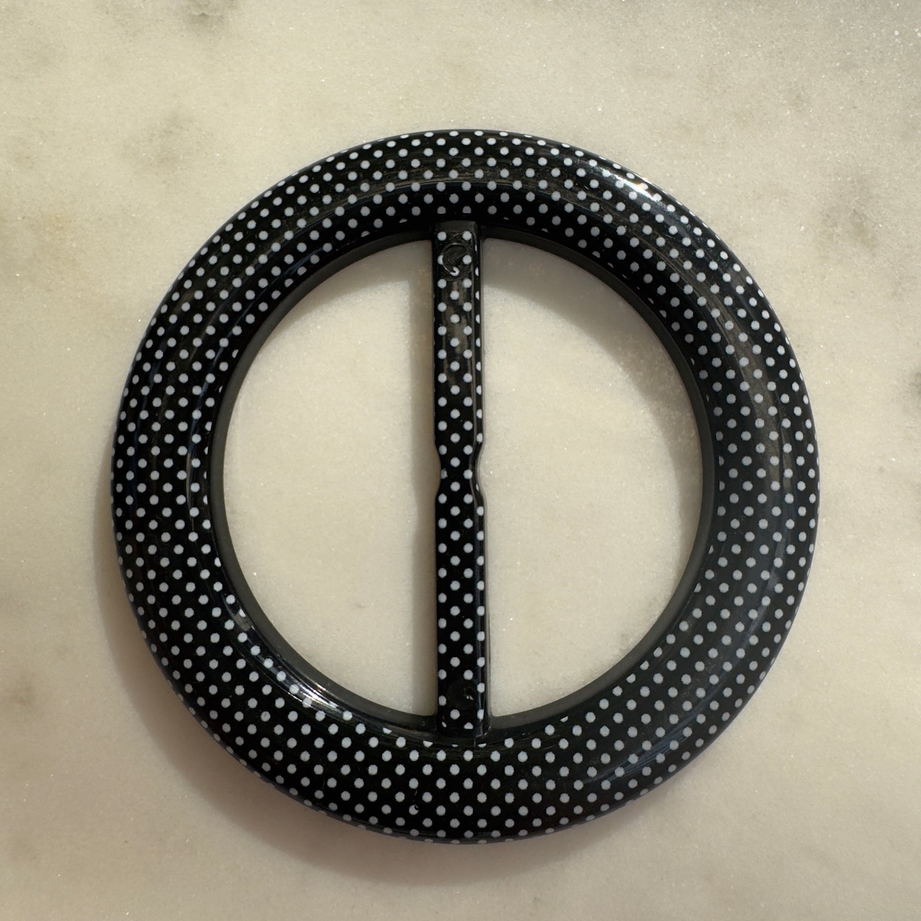 Small Black Loop with White Polka Dots (7 cm)