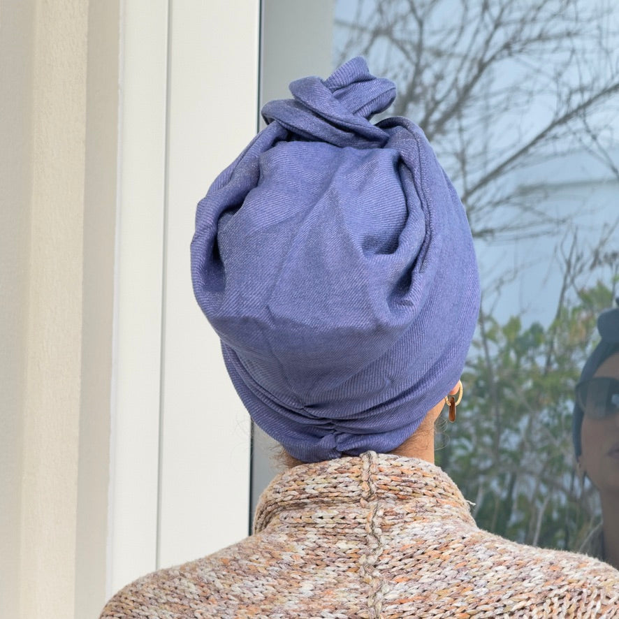 Blue Linen-Turban