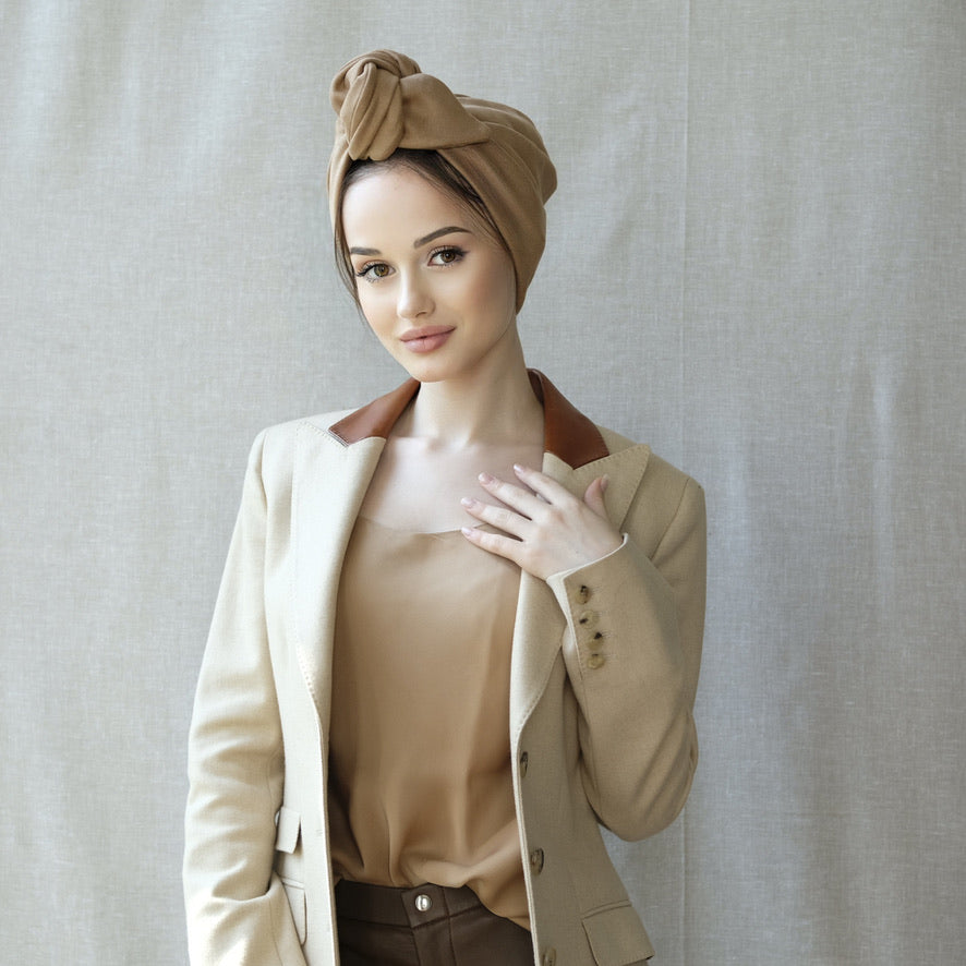 Mocha Suede-Turban