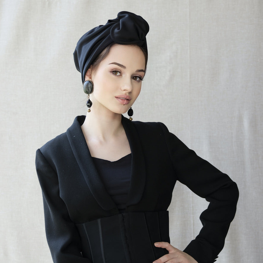 Black Suede-Turban