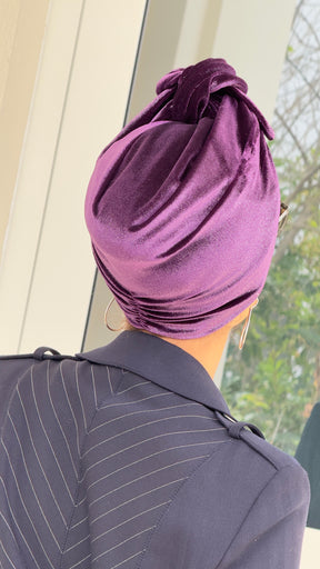 Purple Rain Velvet-Turban