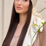 Satin Off White Headscarf-Turban