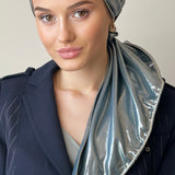 Silken Blue Headscarf-Turban